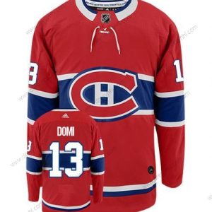 Adidas Montreal Canadiens #13 Max Domi Červené Modrý Autentické Domácí dres NHL Hokejový dres – Pánské