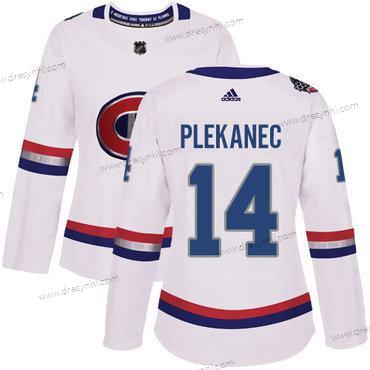 Adidas Montreal Canadiens #14 Tomas Plekanec Bílý Autentické 1917-2017 100th Klasický Sešitý NHL dres – Dámské