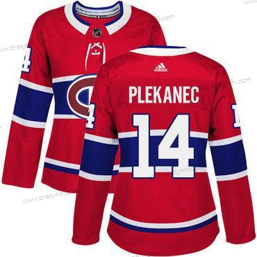 Adidas Montreal Canadiens #14 Tomas Plekanec Červené Domácí dres Autentické Sešitý NHL dres – Dámské