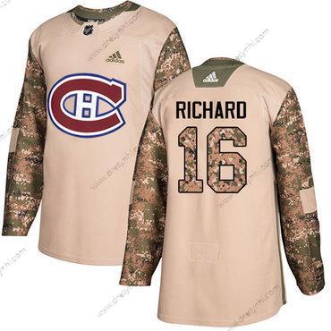 Adidas Montreal Canadiens #16 Henri Richard Camo Autentické 2017 Veterans Day Sešitý NHL dres – Pánské