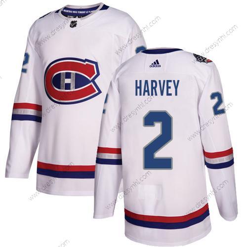 Adidas Montreal Canadiens #2 Doug Harvey Bílý Autentické 1917-2017 100th Klasický Sešitý NHL dres – Pánské