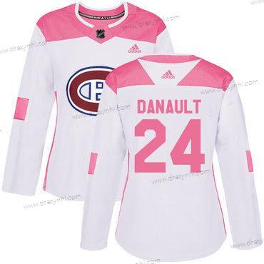 Adidas Montreal Canadiens #24 Phillip Danault Bílý Růžový Autentické Sešitý NHL dres – Dámské