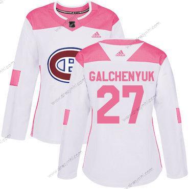 Adidas Montreal Canadiens #27 Alex Galchenyuk Bílý Růžový Autentické Sešitý NHL dres – Dámské