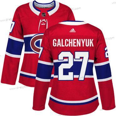 Adidas Montreal Canadiens #27 Alex Galchenyuk Červené Domácí dres Autentické Sešitý NHL dres – Dámské