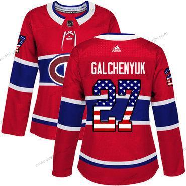 Adidas Montreal Canadiens #27 Alex Galchenyuk Červené Domácí dres Autentické USA Flag Sešitý NHL dres – Dámské