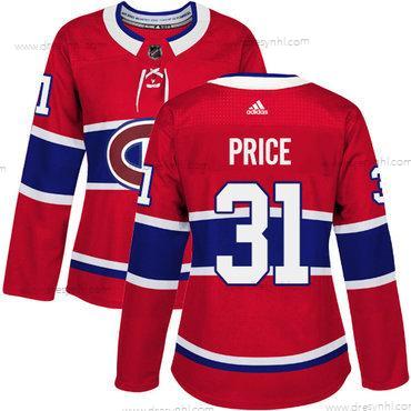 Adidas Montreal Canadiens #31 Carey Price Červené Domácí dres Autentické Sešitý NHL dres – Dámské