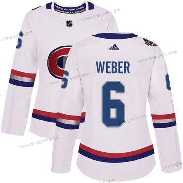 Adidas Montreal Canadiens #6 Shea Weber Bílý Autentické 1917-2017 100th Klasický Sešitý NHL dres – Dámské