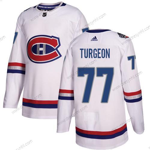 Adidas Montreal Canadiens #77 Pierre Turgeon Bílý Autentické 1917-2017 100th Klasický Sešitý NHL dres – Pánské