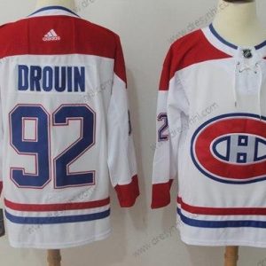 Adidas Montreal Canadiens #92 Jonathan Drouin Bílý Road Autentické Sešitý NHL dres – Pánské