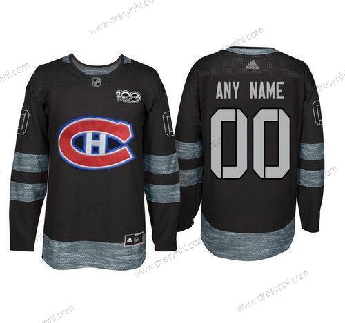 Adidas Montreal Canadiens Personalizované Černá 1917-2017 100th Výročí Sešitý NHL dres