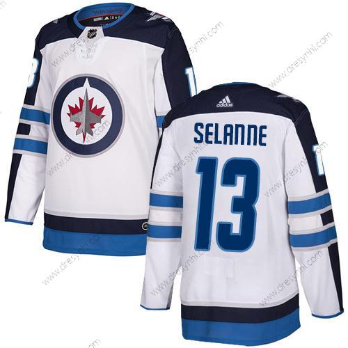 Adidas NHL Winnipeg Jets #13 Teemu Selanne Hostující dres Bílý Autentické dres – Pánské