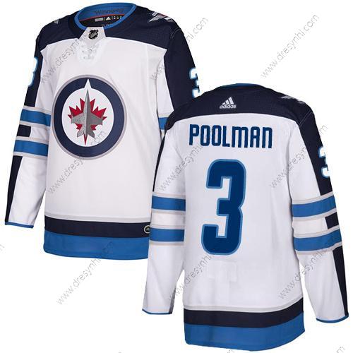 Adidas NHL Winnipeg Jets #3 Tucker Poolman Hostující dres Bílý Autentické dres – Pánské