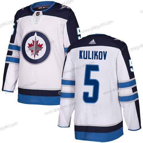 Adidas NHL Winnipeg Jets #5 Dmitry Kulikov Hostující dres Bílý Autentické dres – Pánské