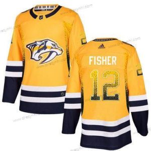 Adidas Nashville Predators #12 Mike Fisher Zlato dres – Pánské