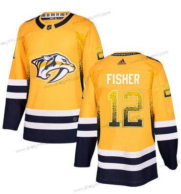 Adidas Nashville Predators #12 Mike Fisher Zlato dres – Pánské