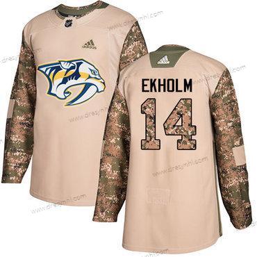 Adidas Nashville Predators #14 Mattias Ekholm Camo Autentické 2017 Veterans Day Sešitý NHL dres – Pánské