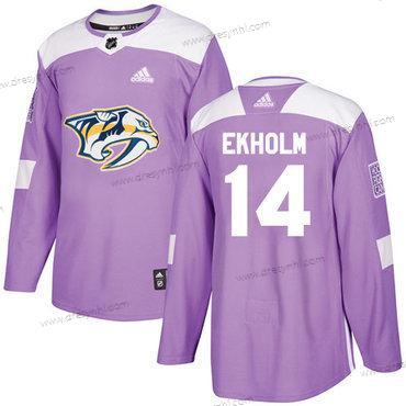 Adidas Nashville Predators #14 Mattias Ekholm Nachový Autentické Bojuje proti rakovině Sešitý NHL dres – Pánské