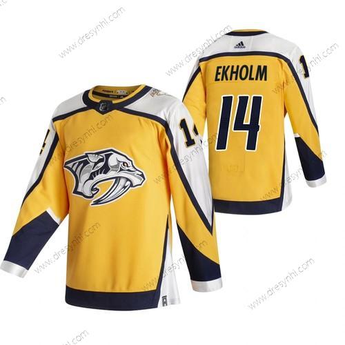 Adidas Nashville Predators #14 Mattias Ekholm Žlutá 2020-21 Obrácený Retro Náhradní NHL dres – Pánské