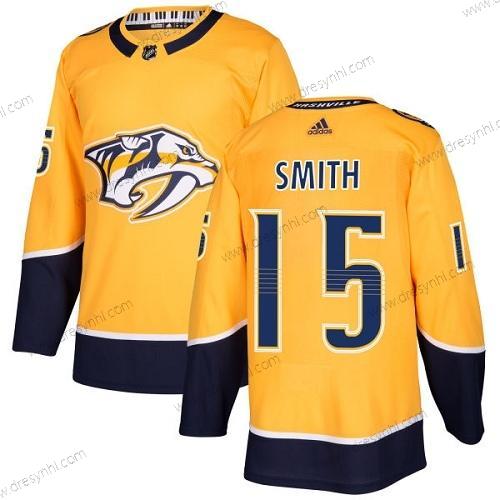 Adidas Nashville Predators #15 Craig Smith Žlutá Domácí dres Autentické Sešitý NHL dres – Pánské