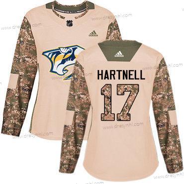 Adidas Nashville Predators #17 Scott Hartnell Camo Autentické 2017 Veterans Day Sešitý NHL dres – Dámské