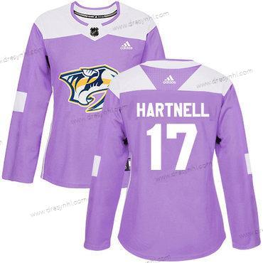 Adidas Nashville Predators #17 Scott Hartnell Nachový Autentické Bojuje proti rakovině Sešitý NHL dres – Dámské