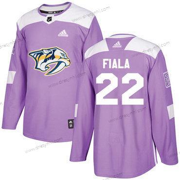 Adidas Nashville Predators #22 Kevin Fiala Nachový Autentické Bojuje proti rakovině Sešitý NHL dres – Pánské