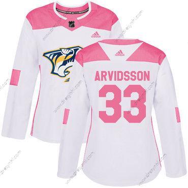 Adidas Nashville Predators #33 Viktor Arvidsson Bílý Růžový Autentické Sešitý NHL dres – Dámské