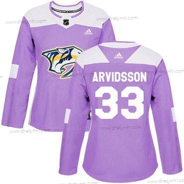 Adidas Nashville Predators #33 Viktor Arvidsson Nachový Autentické Bojuje proti rakovině Sešitý NHL dres – Dámské