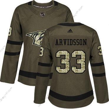 Adidas Nashville Predators #33 Viktor Arvidsson Zelená Salute to Service Sešitý NHL dres – Dámské