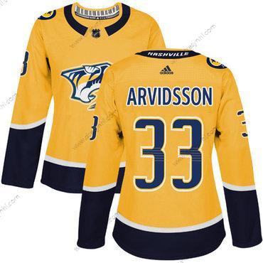 Adidas Nashville Predators #33 Viktor Arvidsson Žlutá Domácí dres Autentické Sešitý NHL dres – Dámské