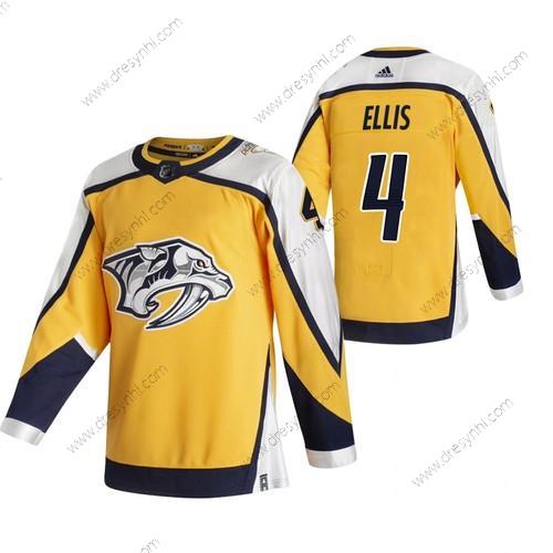 Adidas Nashville Predators #4 Ryan Ellis Žlutá 2020-21 Obrácený Retro Náhradní NHL dres – Pánské