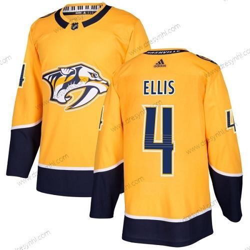 Adidas Nashville Predators #4 Ryan Ellis Žlutá Domácí dres Autentické Sešitý NHL dres – Pánské