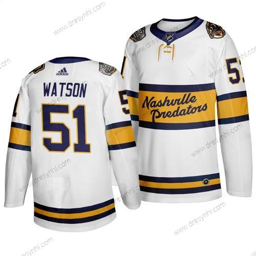 Adidas Nashville Predators 51 Austin Watson Bílý 2020 Zimní Klasický dres – Pánské