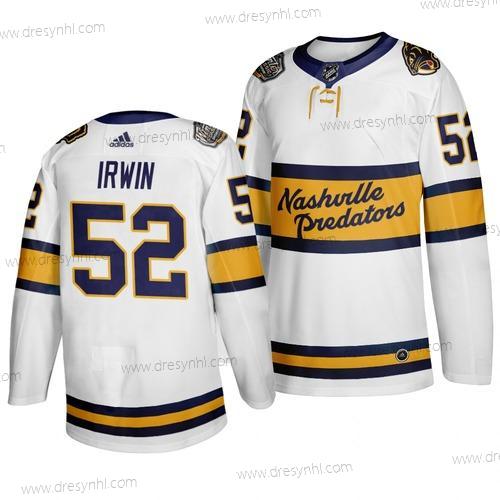 Adidas Nashville Predators 52 Matt Irwin Bílý 2020 Zimní Klasický dres – Pánské