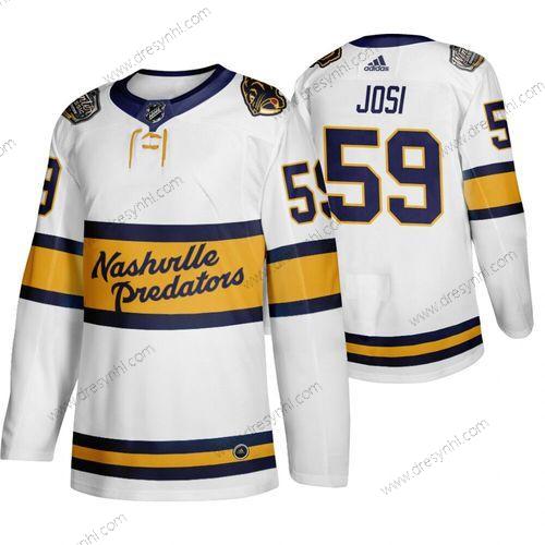 Adidas Nashville Predators 59 Roman Josi Bílý 2020 Zimní Klasický dres – Pánské