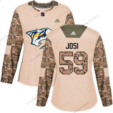 Adidas Nashville Predators #59 Roman Josi Camo Autentické 2017 Veterans Day Sešitý NHL dres – Dámské