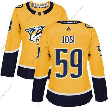 Adidas Nashville Predators #59 Roman Josi Žlutá Domácí dres Autentické Sešitý NHL dres – Dámské