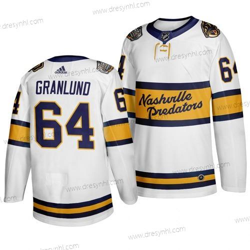 Adidas Nashville Predators 64 Mikael Granlund Bílý 2020 Zimní Klasický dres – Pánské