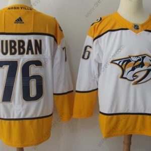 Adidas Nashville Predators #76 P.K Subban Bílý Road Autentické Sešitý NHL dres – Pánské