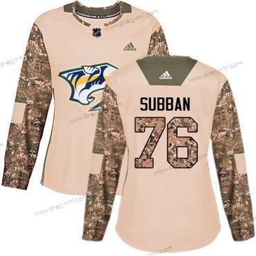 Adidas Nashville Predators #76 P.K Subban Camo Autentické 2017 Veterans Day Sešitý NHL dres – Dámské