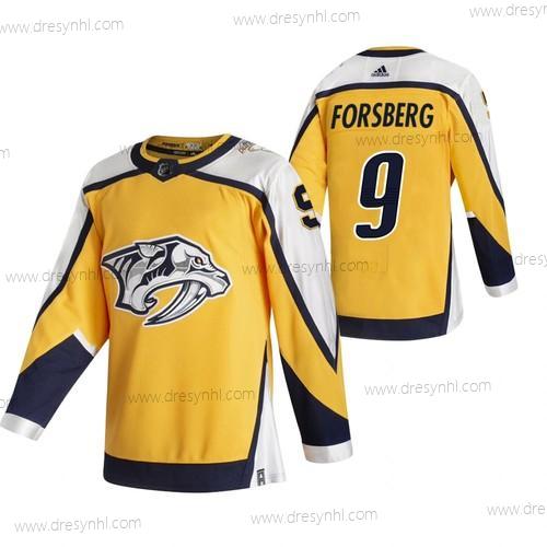 Adidas Nashville Predators #9 Filip Forsberg Žlutá 2020-21 Obrácený Retro Náhradní NHL dres – Pánské