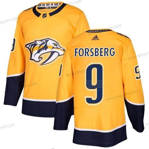 Adidas Nashville Predators #9 Filip Forsberg Žlutá Domácí dres Autentické Sešitý NHL dres – Pánské