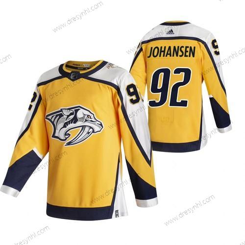 Adidas Nashville Predators #92 Ryan Johansen Žlutá 2020-21 Obrácený Retro Náhradní NHL dres – Pánské