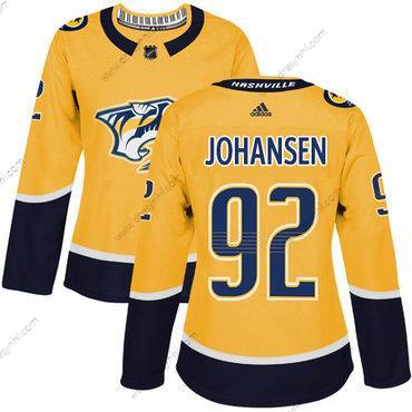 Adidas Nashville Predators #92 Ryan Johansen Žlutá Domácí dres Autentické Sešitý NHL dres – Dámské