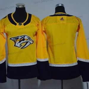 Adidas Nashville Predators Prázdný Žlutá Domácí dres Autentické Sešitý NHL dres – Dámské