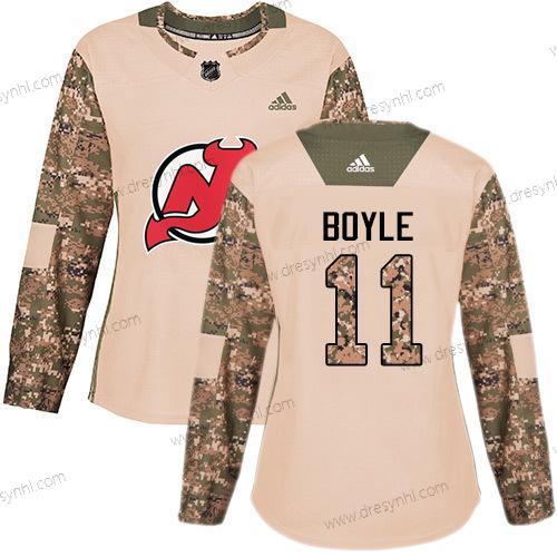 Adidas New Jersey Devils #11 Brian Boyle Camo Autentické 2017 Veterans Day Sešitý NHL dres – Dámské