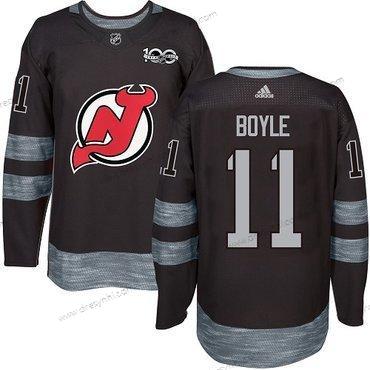 Adidas New Jersey Devils #11 Brian Boyle Černá 1917-2017 100th Výročí Sešitý NHL dres – Pánské