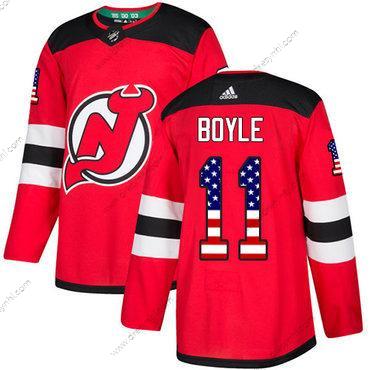 Adidas New Jersey Devils #11 Brian Boyle Červené Domácí dres Autentické USA Flag Sešitý NHL dres – Pánské