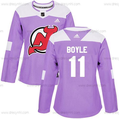 Adidas New Jersey Devils #11 Brian Boyle Nachový Autentické Bojuje proti rakovině Sešitý NHL dres – Dámské