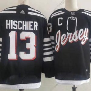 Adidas New Jersey Devils #13 Nico Hischier Černá 2021-22 Náhradní Primegreen Autentické Pro Hráč Třetí dres dres – Pánské